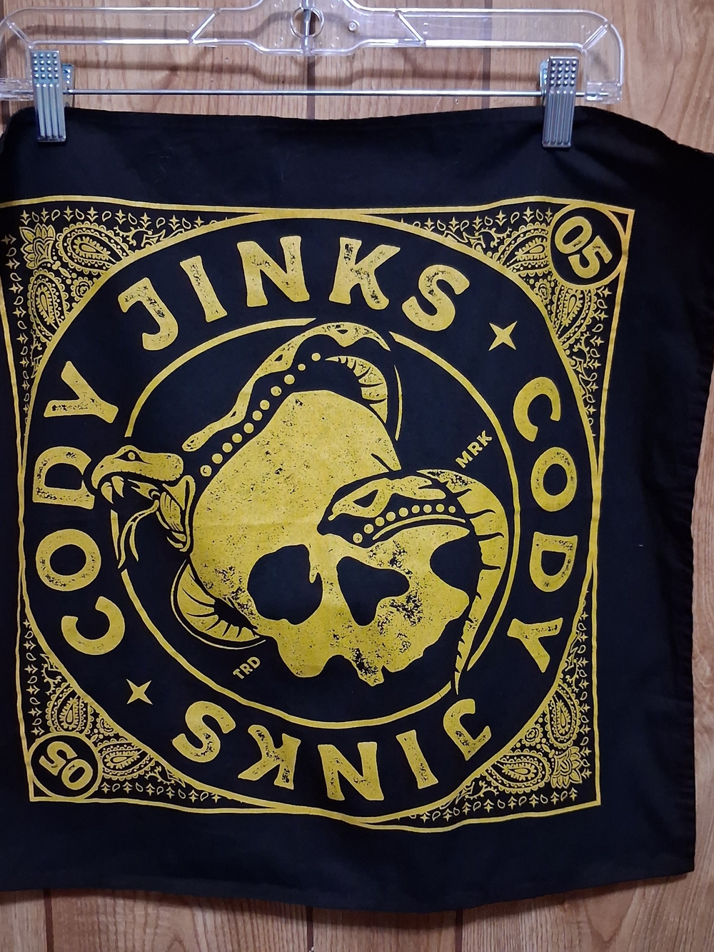 Cody Jinks Bandana Black And Gold Skull/snake 100% Cotton Cowboy, Music